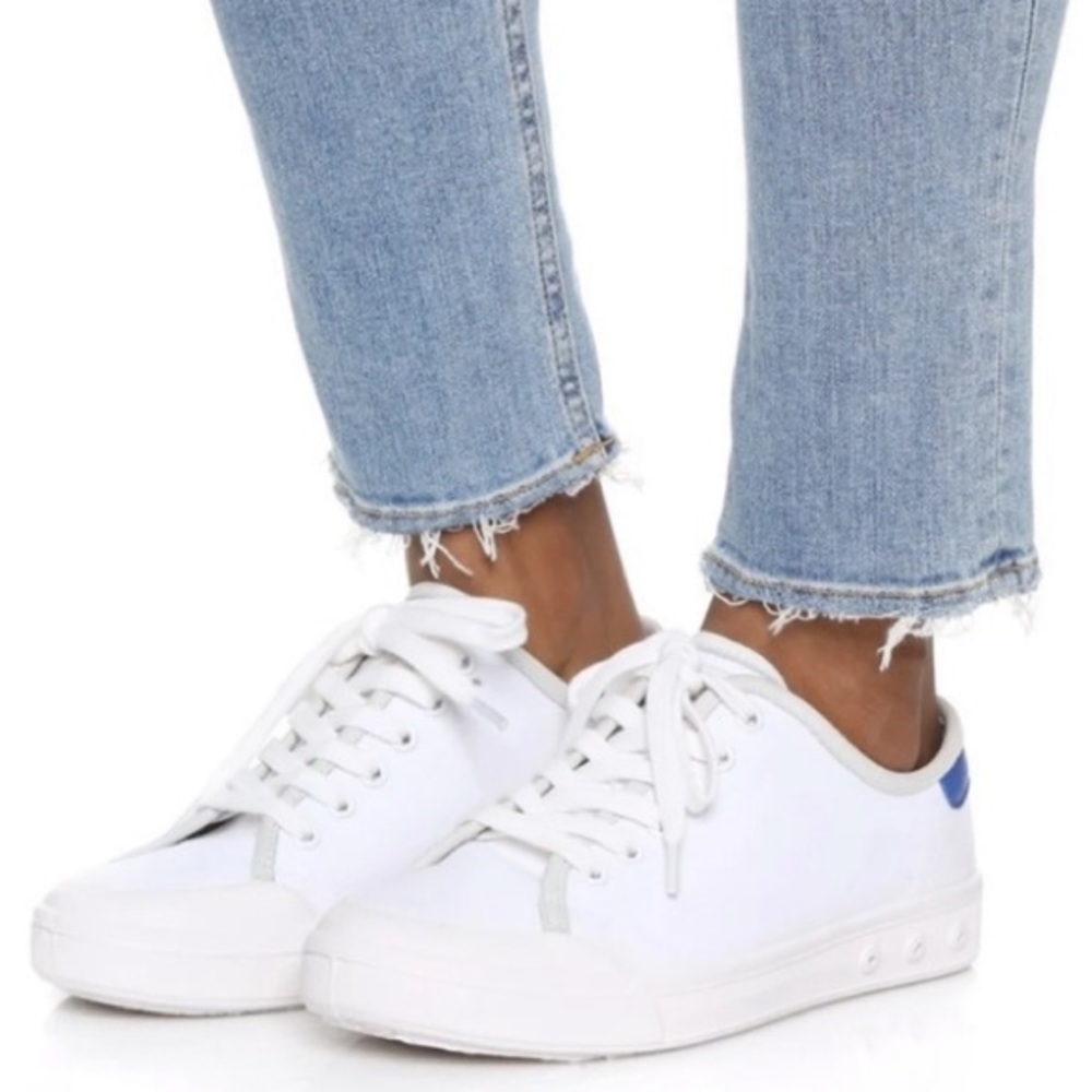 RAG & BONE White Canvas Sneakers w/ Blue logo 8.6